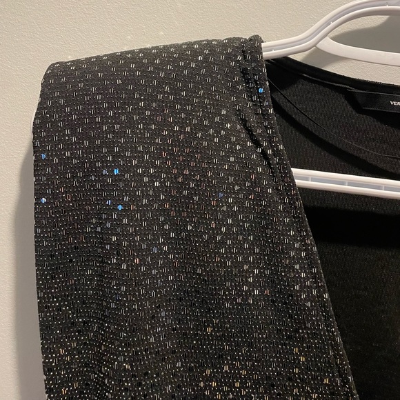 Pick 2 for $20 - Vero Moda black sequined, one piece top - Picture 2 of 4